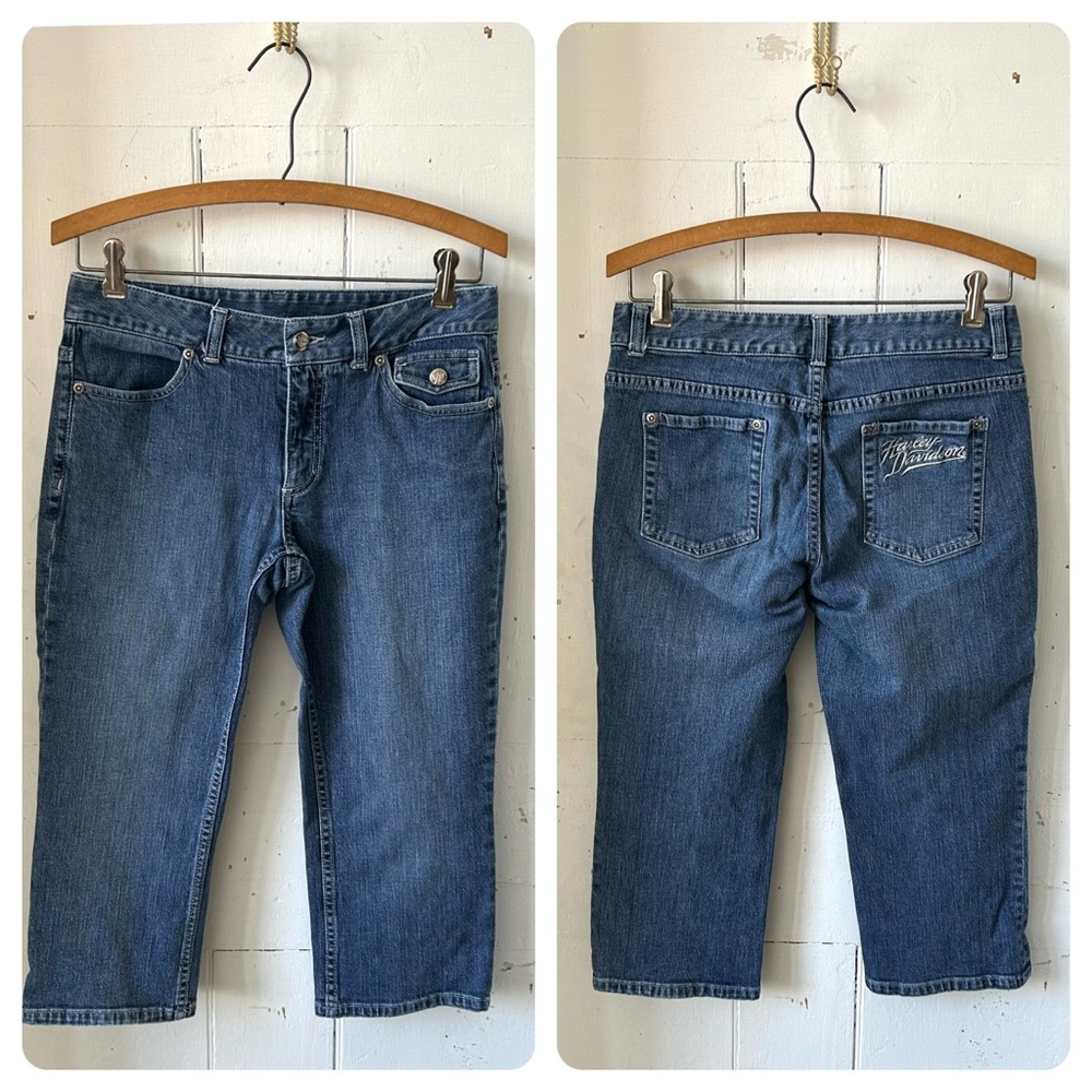 Vintage Y2K Harley Davidson Capris Jean Pants